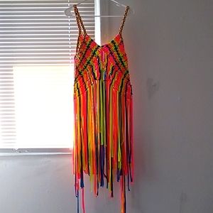 One size fits all, multicolor, fringe top
